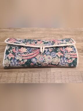Vtg 70s- 80s Espace Bagges Peacock Motif Jewelry Travel Organizer 💙